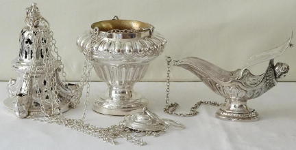 French Antique Solid Silver Thurible